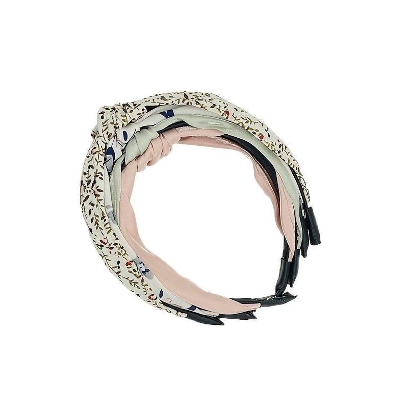 Colorful Flower Print Headband Retro Hair Accessories