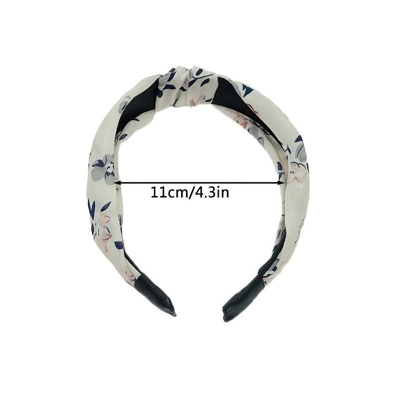 Colorful Flower Print Headband Retro Hair Accessories
