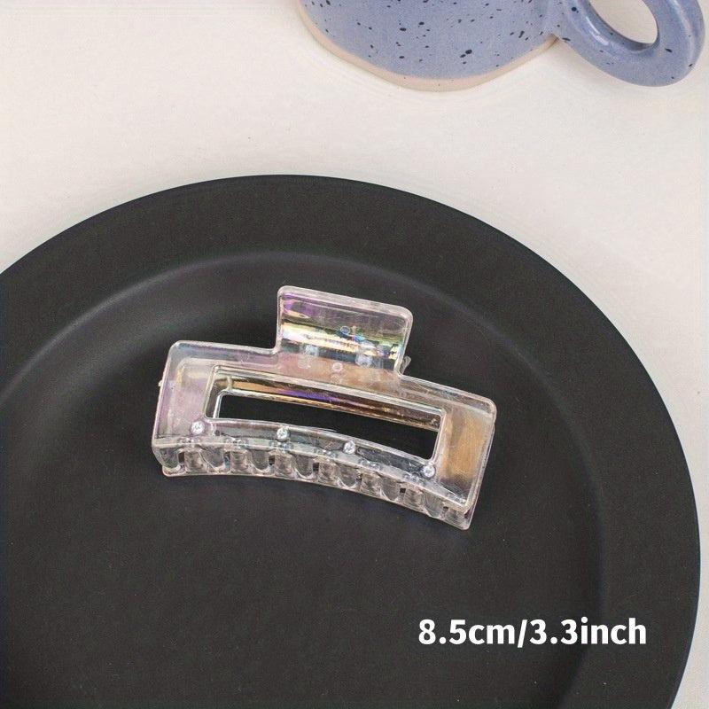 Transparent Holographic Hair Claw for Women