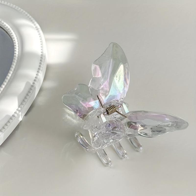 Transparent Holographic Hair Claw for Women