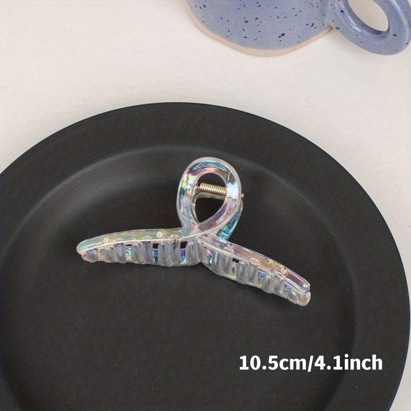 Transparent Holographic Hair Claw for Women