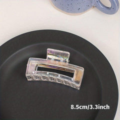 Transparent Holographic Hair Claw for Women