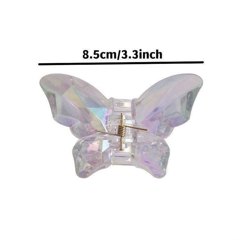 Transparent Holographic Hair Claw for Women