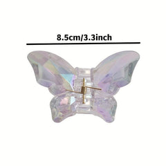 Transparent Holographic Hair Claw for Women