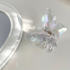 Transparent Holographic Hair Claw for Women