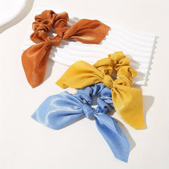 16PCS Satin Hair Tie Bow Ribbon Streamer Knotted Hair Rope Accessories