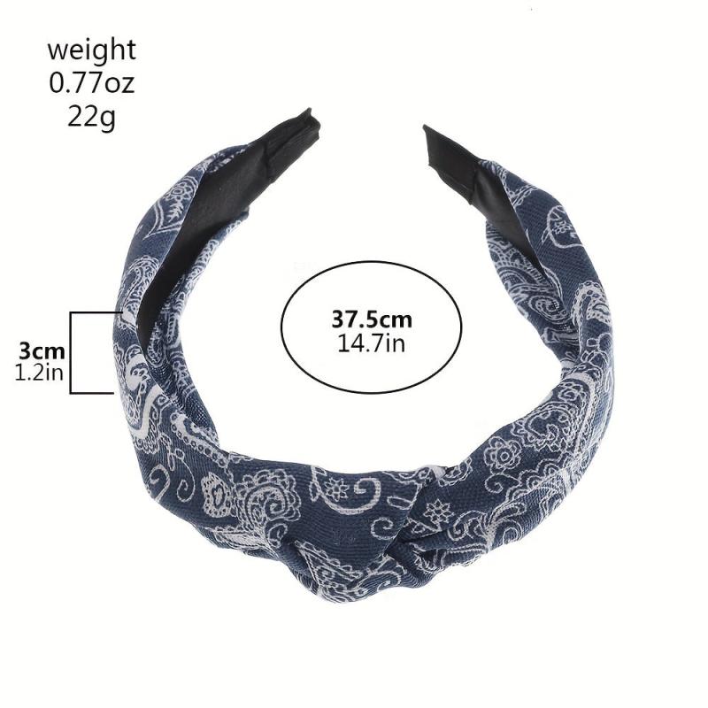 4pcs Flower Print Knot Decor Headband Set