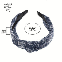 4pcs Flower Print Knot Decor Headband Set