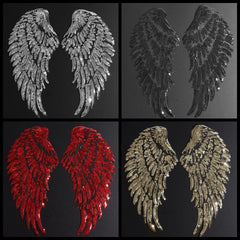 Sequin Wings Patches, Embroidered Badges Clothes DIY Decoration Sticker