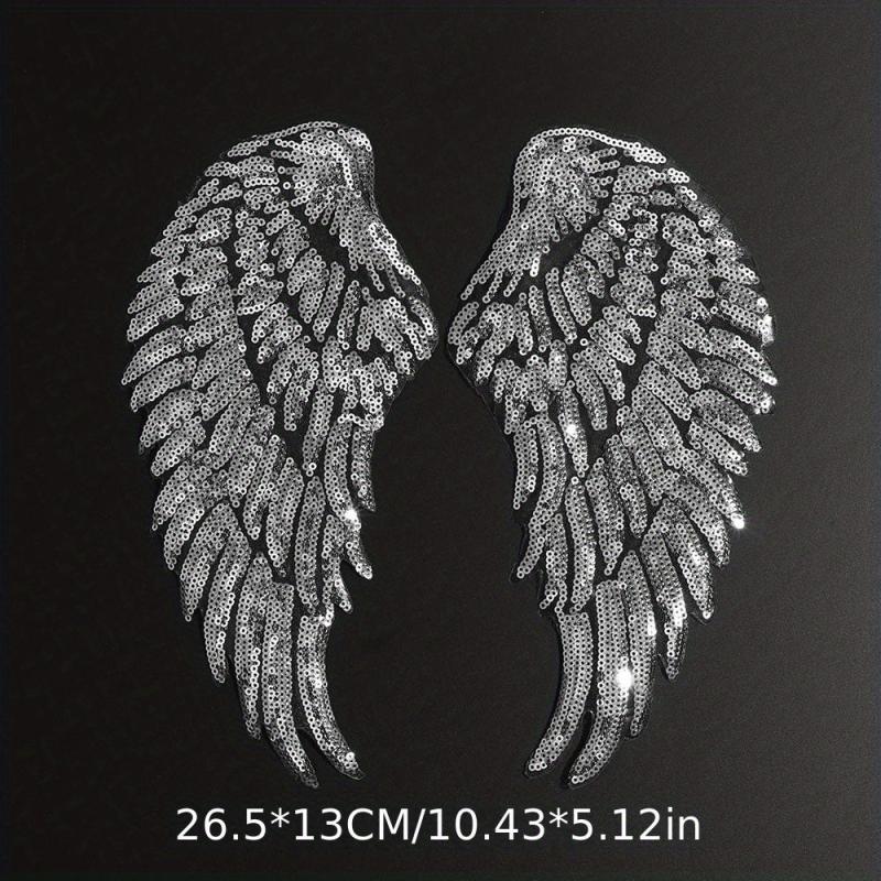 Sequin Wings Patches, Embroidered Badges Clothes DIY Decoration Sticker