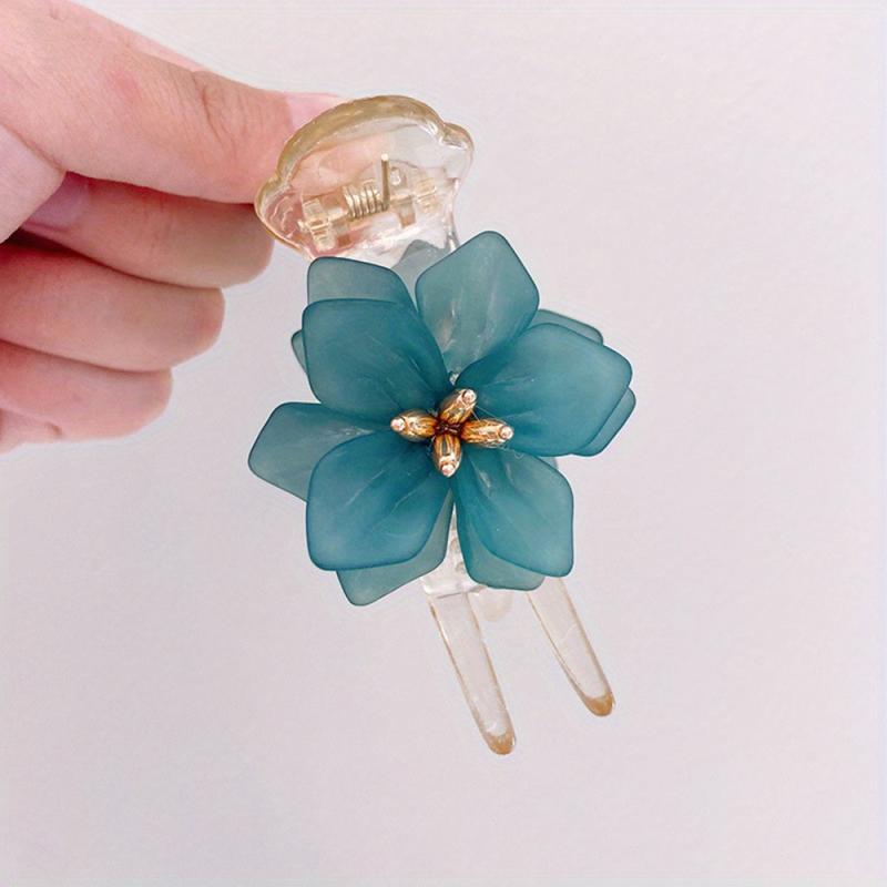 Flower Duck Billed Clip Crystal Large Hair Clip For Women