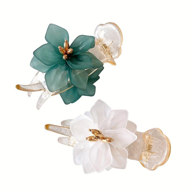 Flower Duck Billed Clip Crystal Large Hair Clip For Women