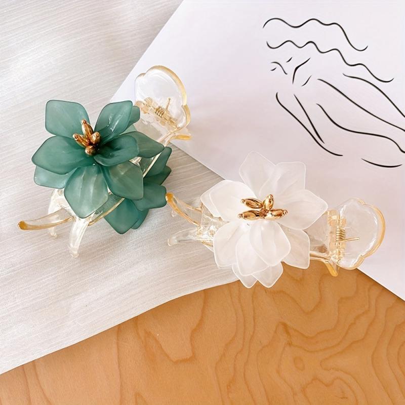 Flower Duck Billed Clip Crystal Large Hair Clip For Women