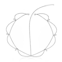Boho Wave Tassel Chain Faux Pearl Hairband for Party Wedding