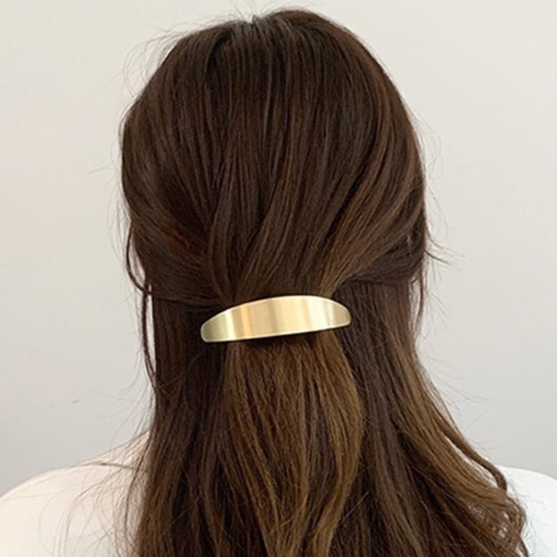 Golden Bun Hair Barrette Metal Hair Holder Clips