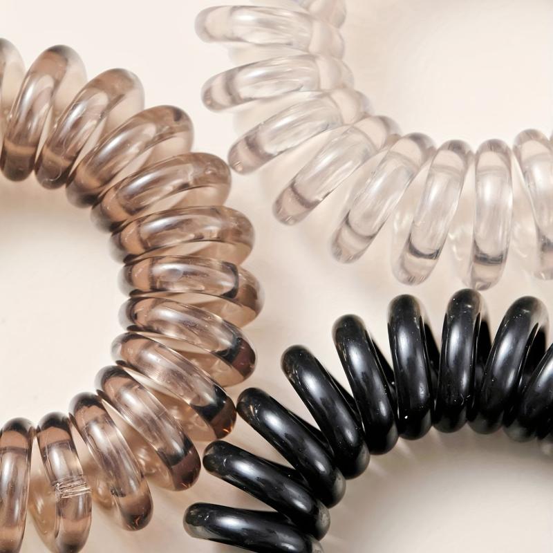 18 Pcs Spiral Hair Ties No Crease Waterproof Coil Hair Rings