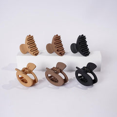 6 Pcs Matte Hair Claw Clips for Women Strong Hold Medium Hair Brown