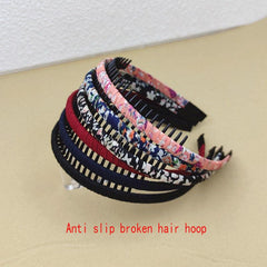Floral Print Headband Teeth Fixed Hair Band Casual Hair Accessories