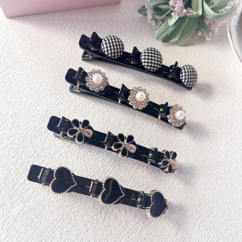 Sparkling Crystal Stone Hair Clips for Women with Four Leaf Clover Design