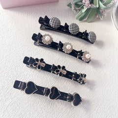 Sparkling Crystal Stone Hair Clips for Women with Four Leaf Clover Design