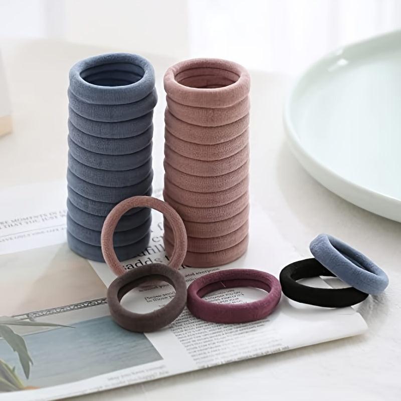 100pcs Seamless Brown Hair Ties Ponytail Holders Accessories for Thick Hair