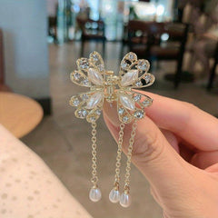 Crystal Butterfly Hair Clip Rhinestones Tassel Hairpin Accessories