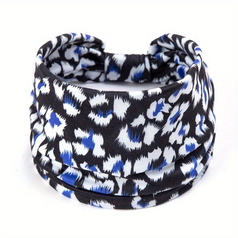 Y2K Leopard Prints Knotted Headband Colorful Sports Sweatband