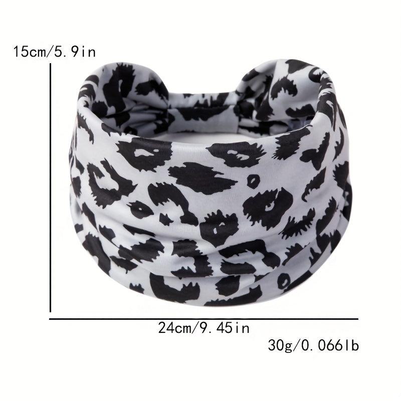 Y2K Leopard Prints Knotted Headband Colorful Sports Sweatband