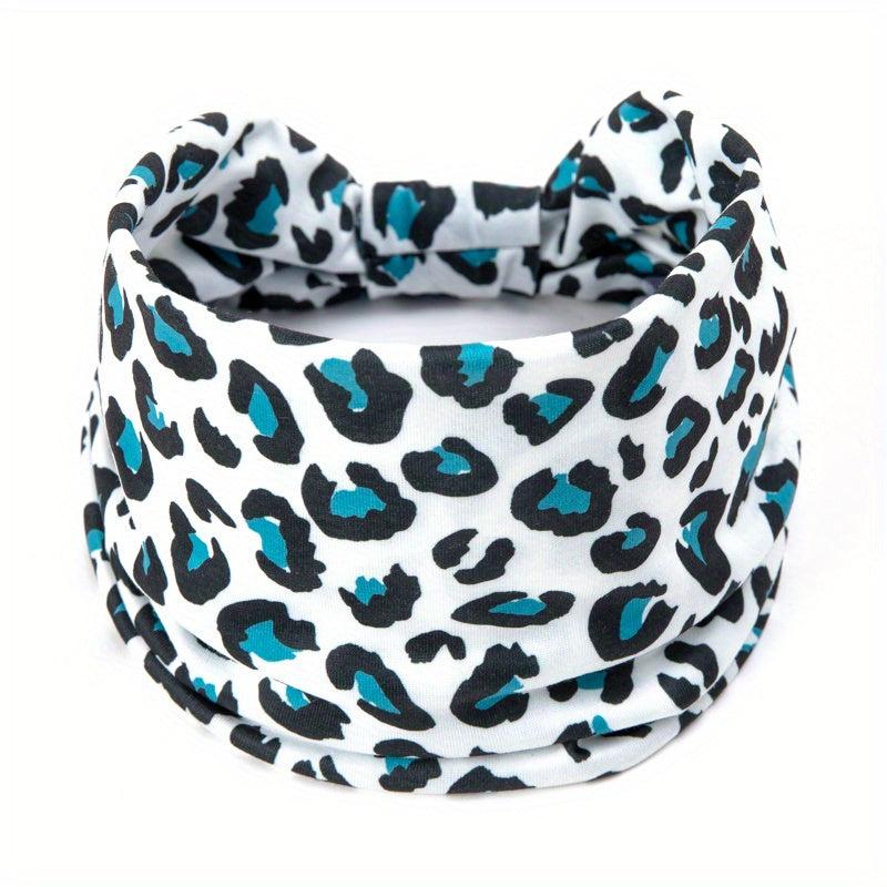 Y2K Leopard Prints Knotted Headband Colorful Sports Sweatband