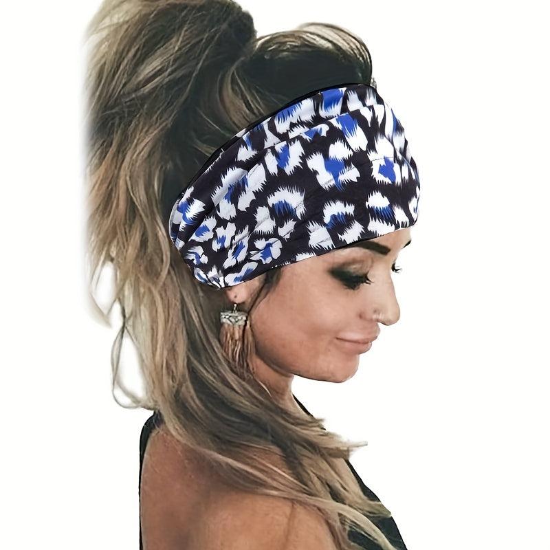 Y2K Leopard Prints Knotted Headband Colorful Sports Sweatband