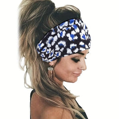 Y2K Leopard Prints Knotted Headband Colorful Sports Sweatband