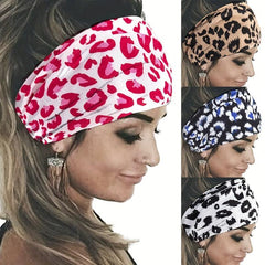 Y2K Leopard Prints Knotted Headband Colorful Sports Sweatband