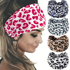 Y2K Leopard Prints Knotted Headband Colorful Sports Sweatband
