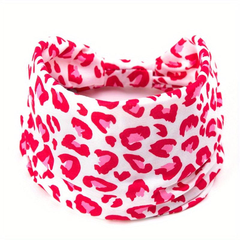 Y2K Leopard Prints Knotted Headband Colorful Sports Sweatband