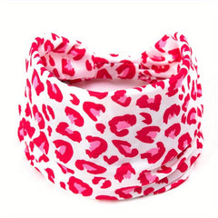 Y2K Leopard Prints Knotted Headband Colorful Sports Sweatband