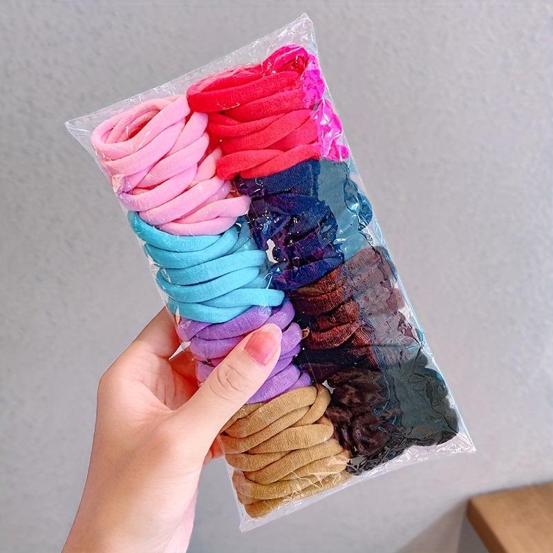 100pcs Thick Elastic Seamless Hair Ties Ponytail Holders for Girls Women