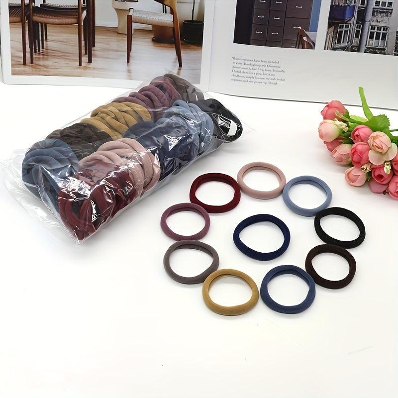 100pcs Thick Elastic Seamless Hair Ties Ponytail Holders for Girls Women