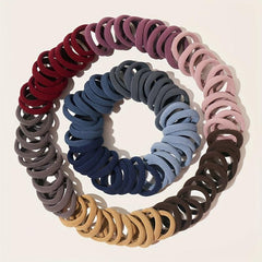 100pcs Thick Elastic Seamless Hair Ties Ponytail Holders for Girls Women