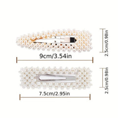 10 Pcs Faux Pearl Hollow Hair Clip Head Jewelry Hair Accessories
