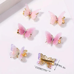 6pcs Rhinestone Butterfly Hair Clip Hair Accessories For Women Girls