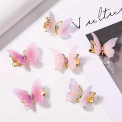 6pcs Rhinestone Butterfly Hair Clip Hair Accessories For Women Girls
