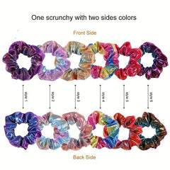12pcs Glitter Silky Hair Tie Y2K Hair Rope Female Hair Accessories