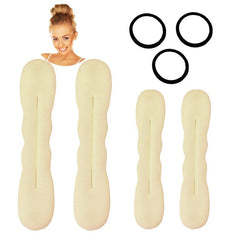 4pcs Solid Hair Bun Maker & 3pcs Hair Tie Elastic Headwear