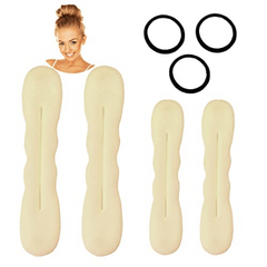 4pcs Solid Hair Bun Maker & 3pcs Hair Tie Elastic Headwear