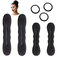 4pcs Solid Hair Bun Maker & 3pcs Hair Tie Elastic Headwear