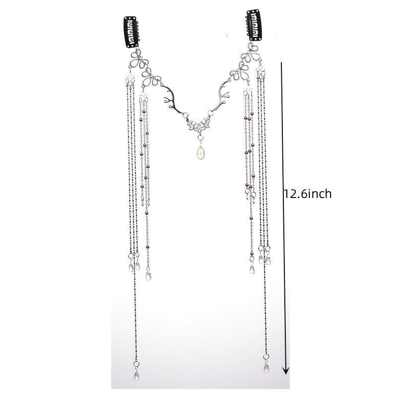 Chinese Vintage Tassel Headpiece Rhinestone Hair Pin
