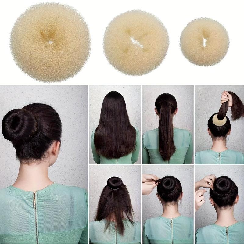 4pcs Hair Bun Shaper Set Donut Bun Maker Blonde 10pcs Bobby Pins