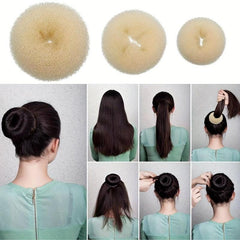 4pcs Hair Bun Shaper Set Donut Bun Maker Blonde 10pcs Bobby Pins