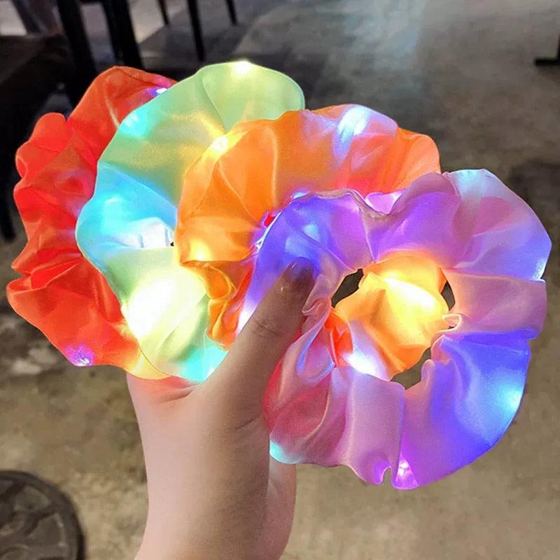 LED Luminous Hair Tie Colorful Lighting Scrunchie Hair Accessories