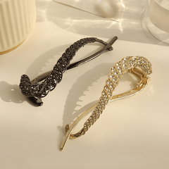 Golden Rhinestone Hair Clip Bun Holder Twist Clip Hair Accessories
